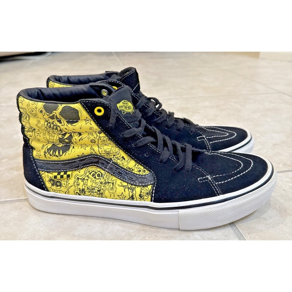 VANS SpongeBob SquarePants x Mike Gigliotti Skate Sk8- High Black Gold Mens 11.5